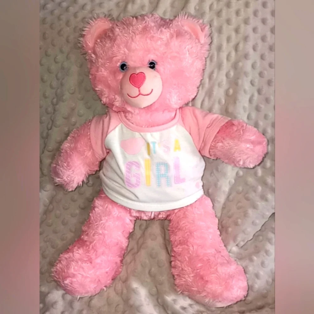 Pink Build A Bear Workshop With Its A Girl T-Shirt - Picture 1 of 4